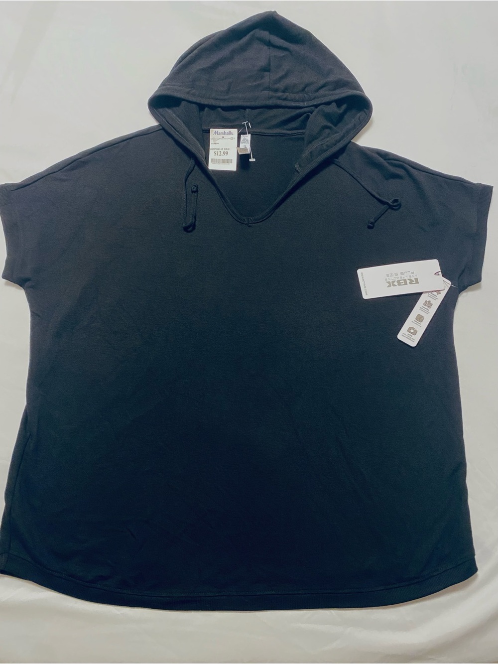 RBX Women's Black Short-Sleeve Hooded Top